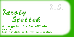 karoly stellek business card